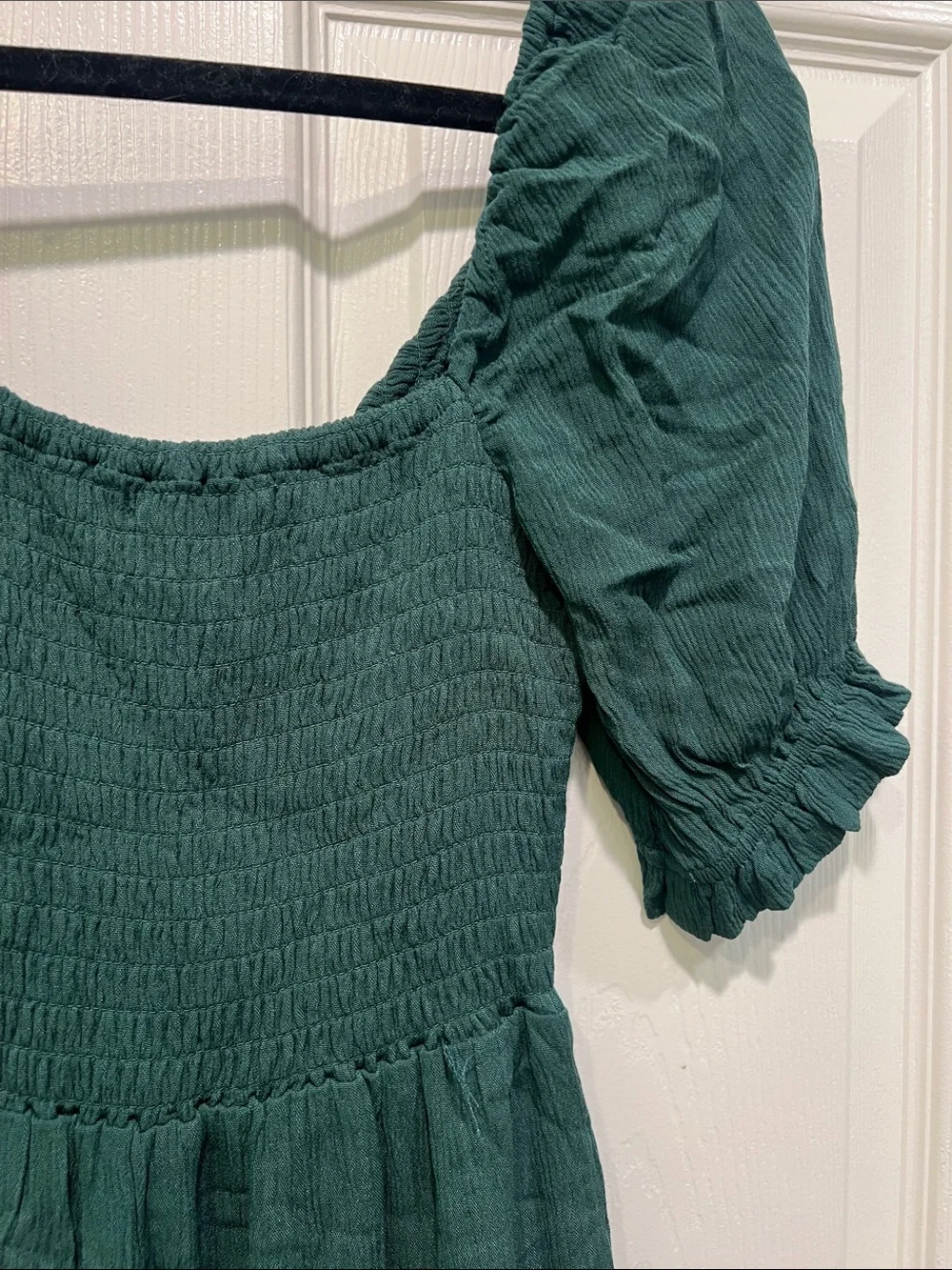 Abercrombie & Fitch Emerald Green Puff-Sleeve Maxi Dress Size Small